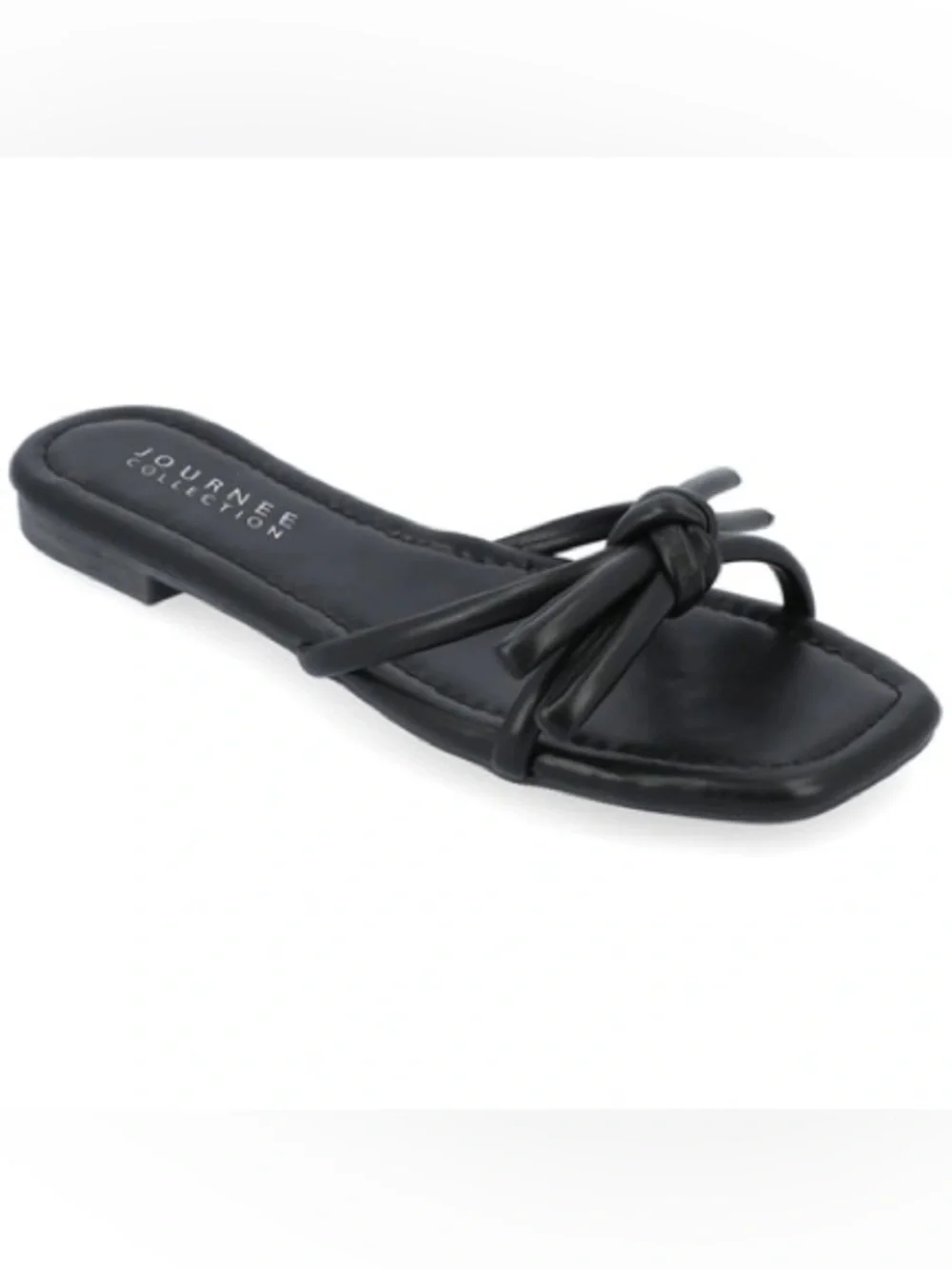 Journee Black Bow Sandals